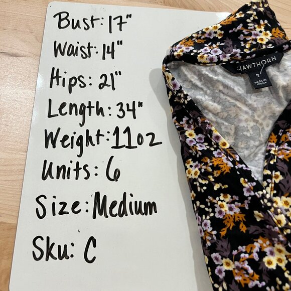 41 Hawthorn Floral Print Short Sleeve Dress Black Multicolor Size Medium NWT - Picture 9 of 9